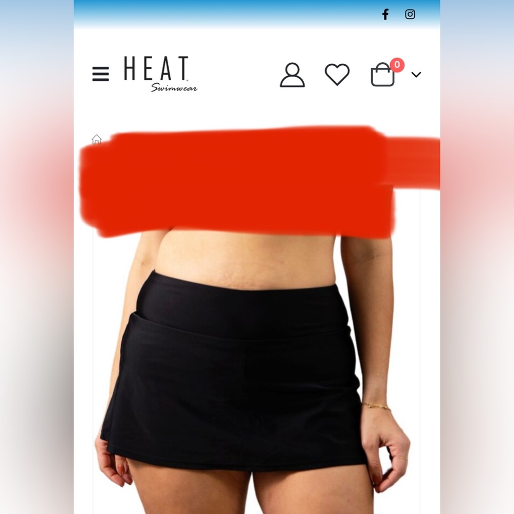 size large black brand new HEAT brand swim skirt